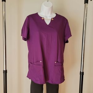 NWOT Purple Lauderdale Scrub Top
